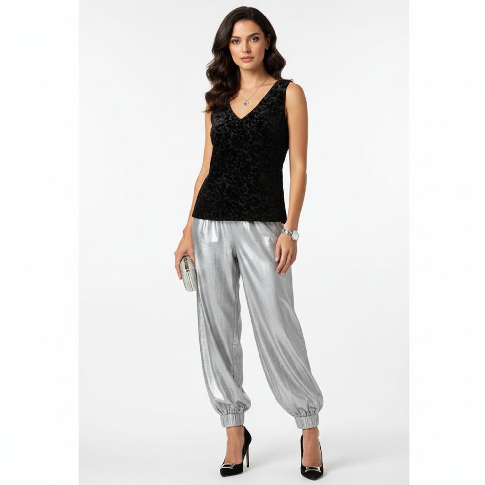 NWT J.R. NITES Black Velvet Sleeveless Shell Top Size 6 | Evening Wear, Glam